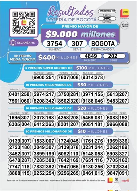 resultado de la loteria de bogota